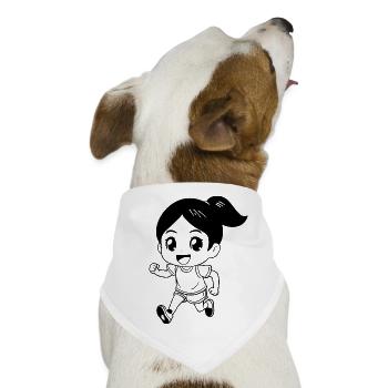 Läuferin Cartoon Look - Hunde-Bandana - Weiß - Vorne