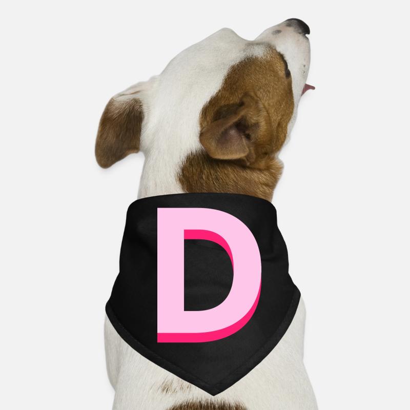Pop- und moderner rosafarbener Buchstabe d Hunde-Bandana