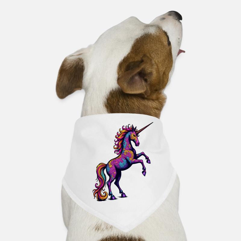 Neon Pattern Unicorn – Colorful Fantasy Magic Dog Bandana