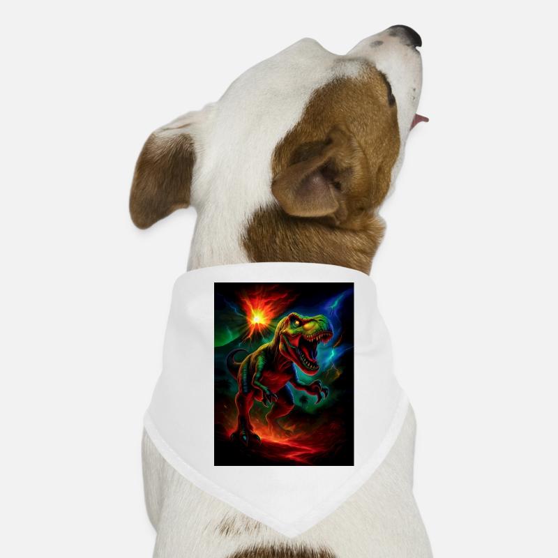 Volcano Tyrant in Neon Fire Dog Bandana