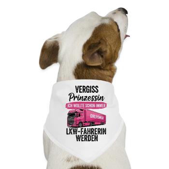 LKW-Fahrerin: Vergiss Prinzessin - Hunde-Bandana - Weiß - Vorne