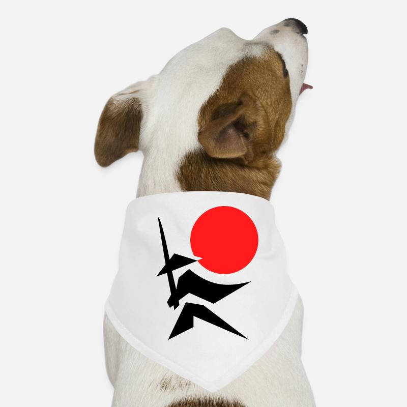 Abstract Image with Samurai Red Black - Dog Bandana - white