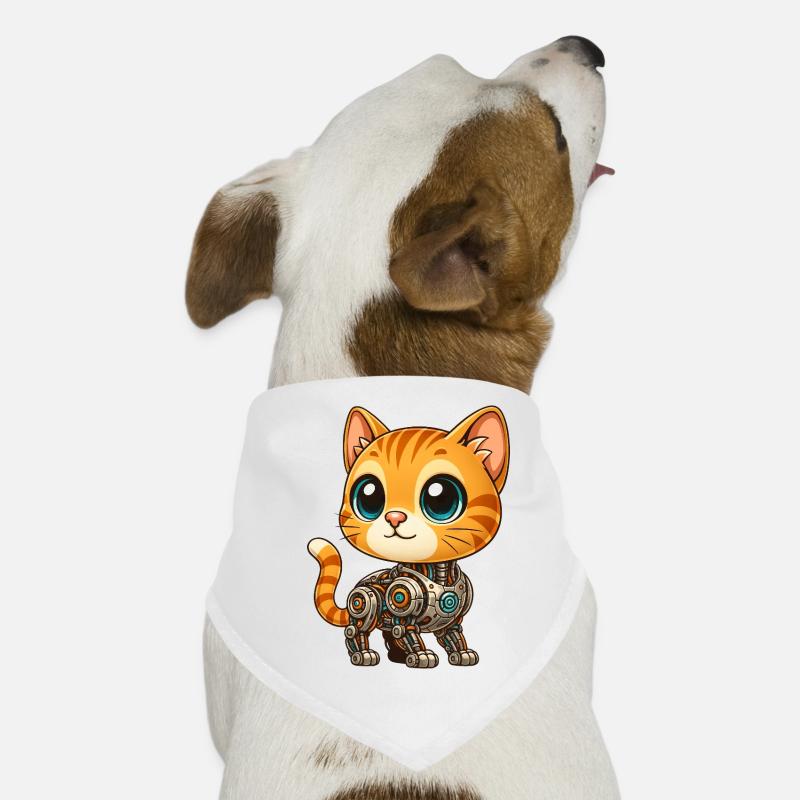 Cute Cat Cartoon Cyborg Robot Mech Cat Dog Bandana
