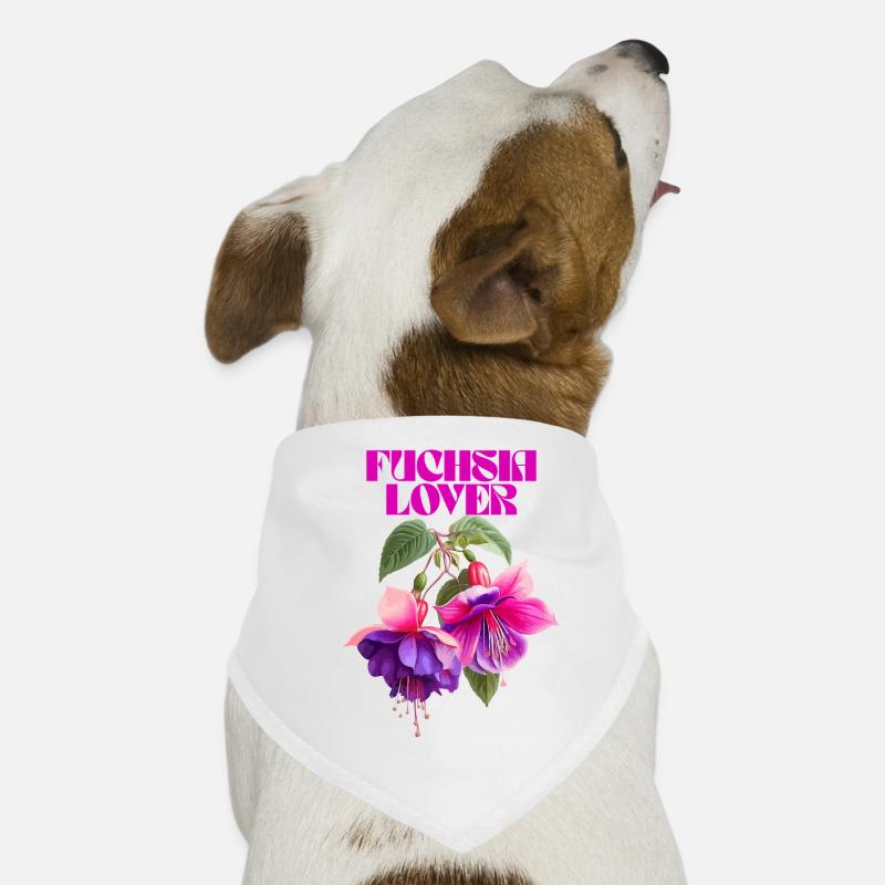 Fuchsia Lover Botanical Illustration Dog Bandana