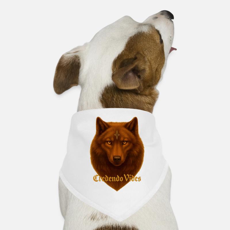 Leerer Credendo Wolf - Hunde-Bandana - Weiß