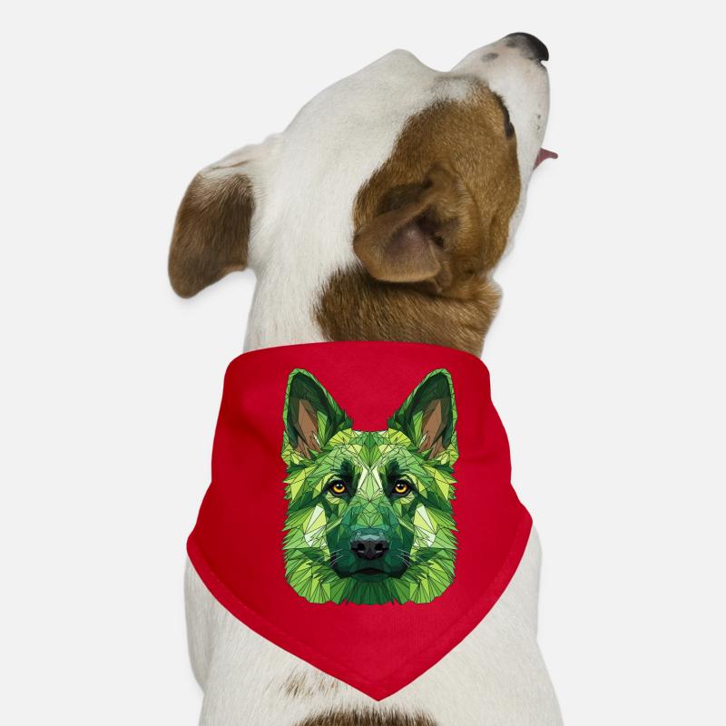 Grüner Polygonwolf Hunde-Bandana