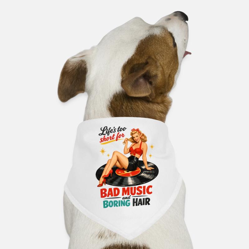 Pin-Up rétro sur disque vinyle : vinyle & rockabilly Bandana pour chien
