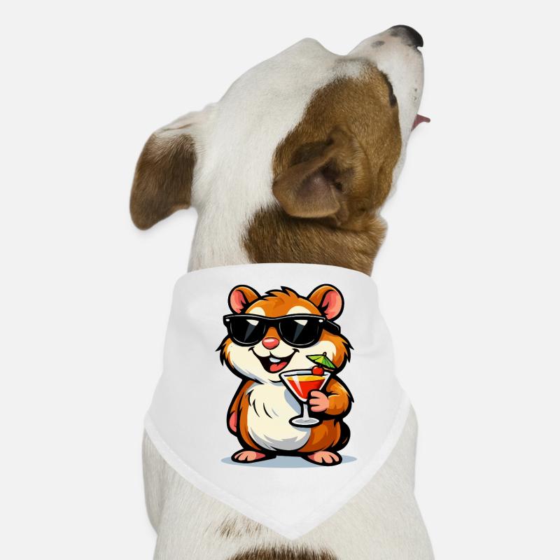 Hamster cool avec cocktail et lunettes de soleil Bandana pour chien