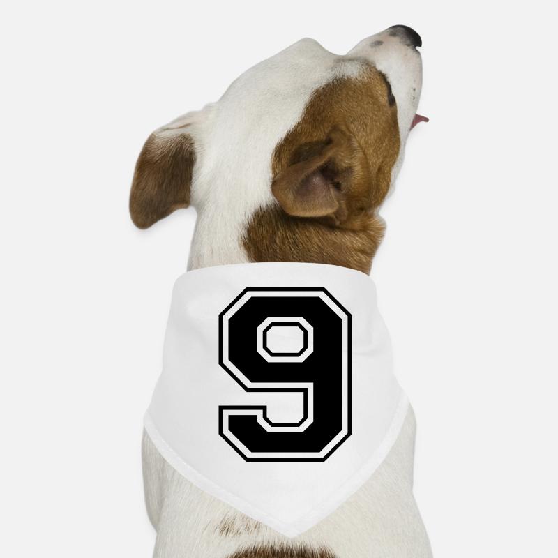9, nine, number, number Dog Bandana