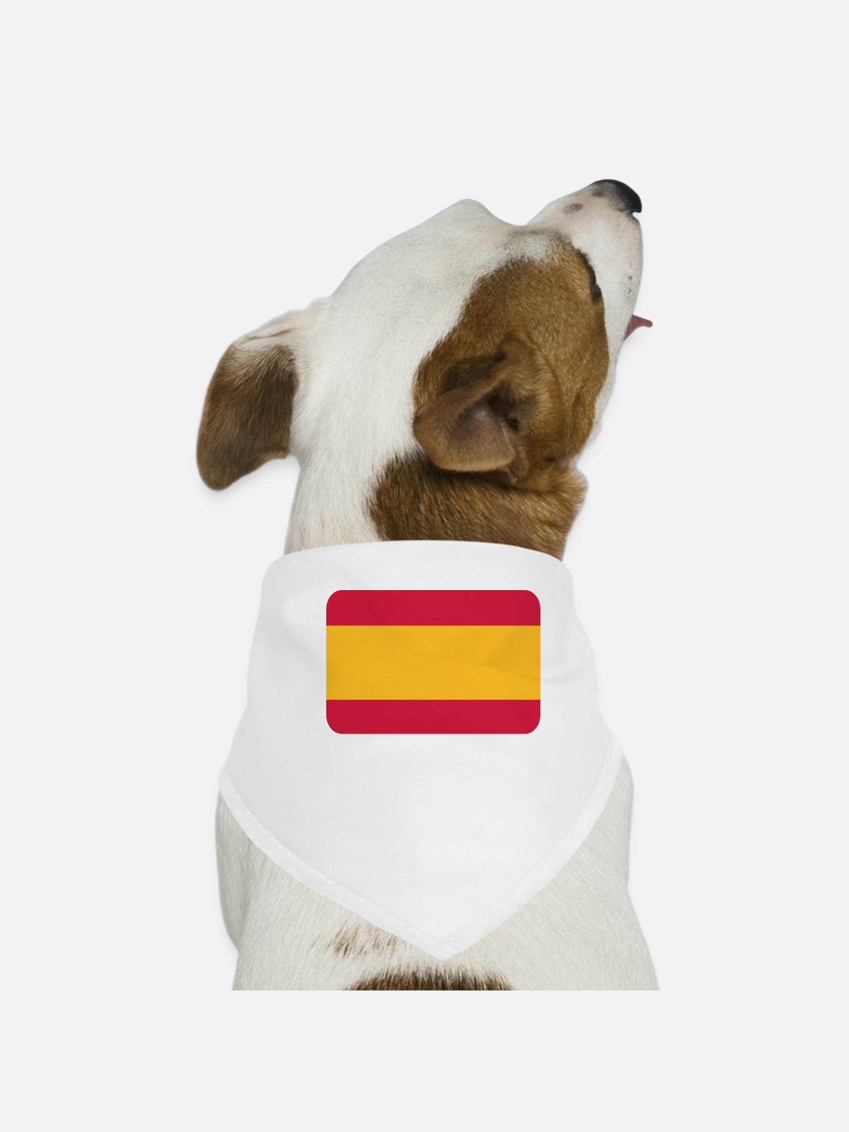 National Flag Of Spain - Dog Bandana - white - Front