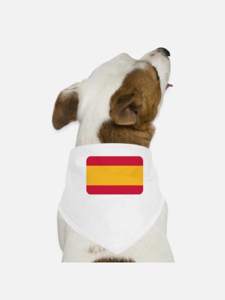 National Flag Of Spain - Dog Bandana - white - Front