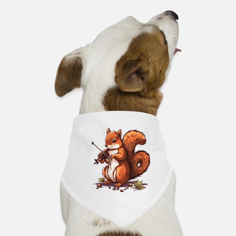 Écureuil virtuose - Bandana pour chien - blanc