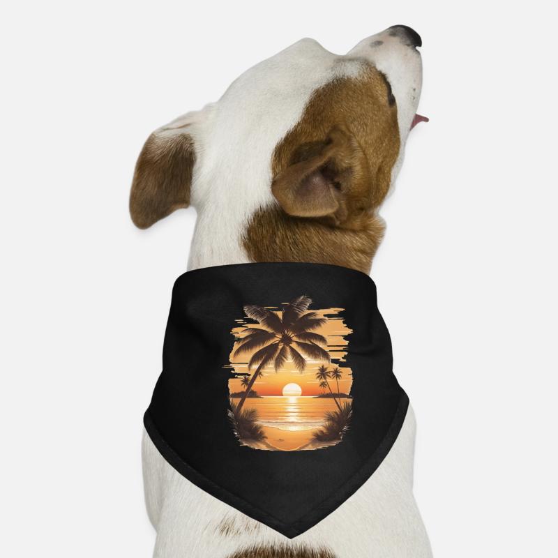 Sunset Serenity: Scène de plage Bandana pour chien