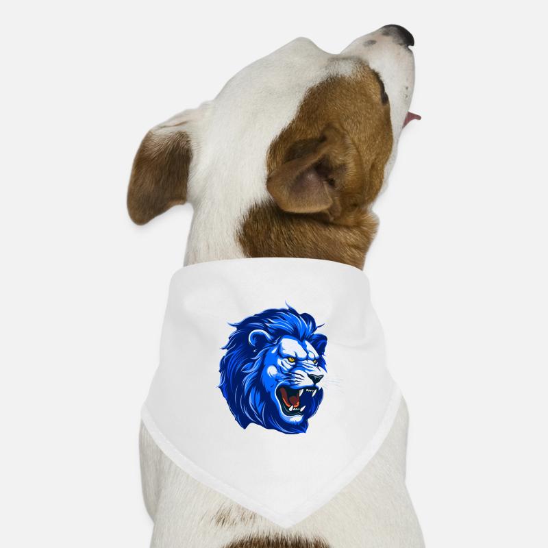 Lion Head Blue Lion Head Dog Bandana