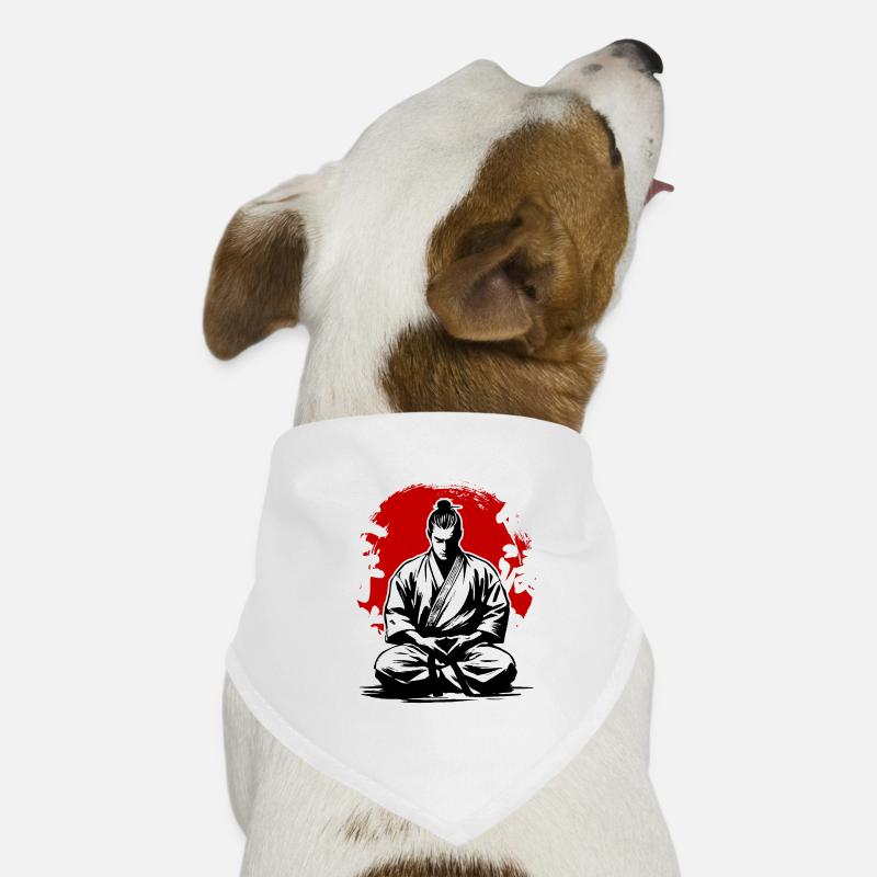 Samurai Shotokan Karate Stil Kampfkunst - Hunde-Bandana - Weiß