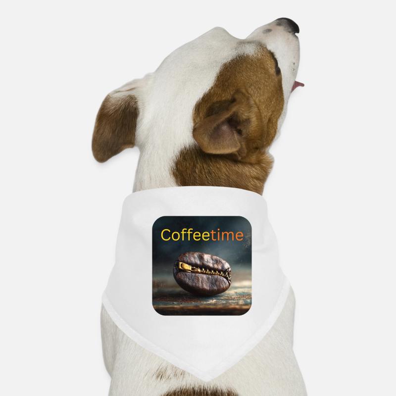 Coffeetime Kaffeebohne mit Reißverschluss Hunde-Bandana