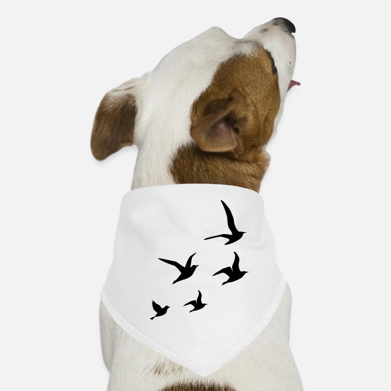 Flying Swallows - Hunde-Bandana - Weiß