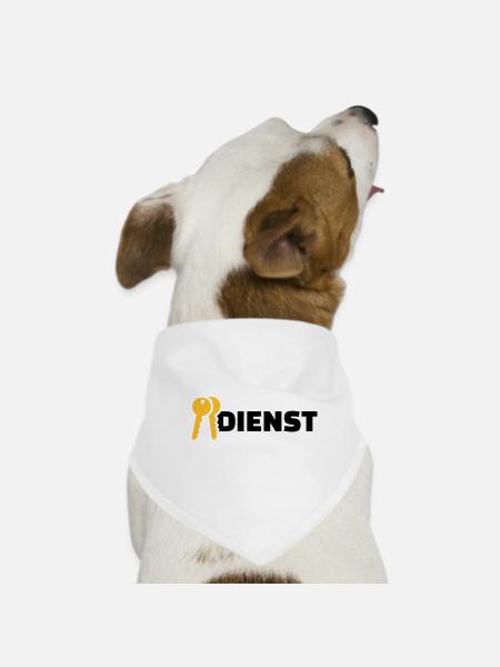 Schlüsseldienst - Hunde-Bandana - Weiß - Vorne