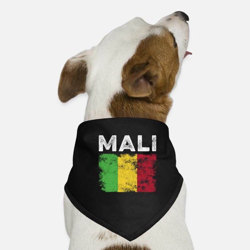Mali Flag Distressed - Malian Flag Dog Bandana