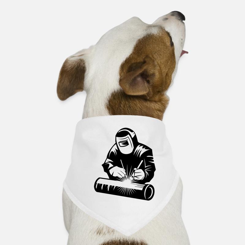 Welder silhouette during arc welding Dog Bandana