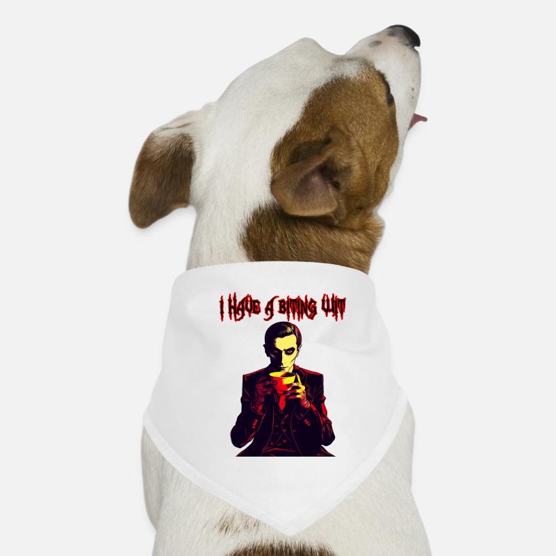 Biting wit Vampire drinnking coffee Dog Bandana