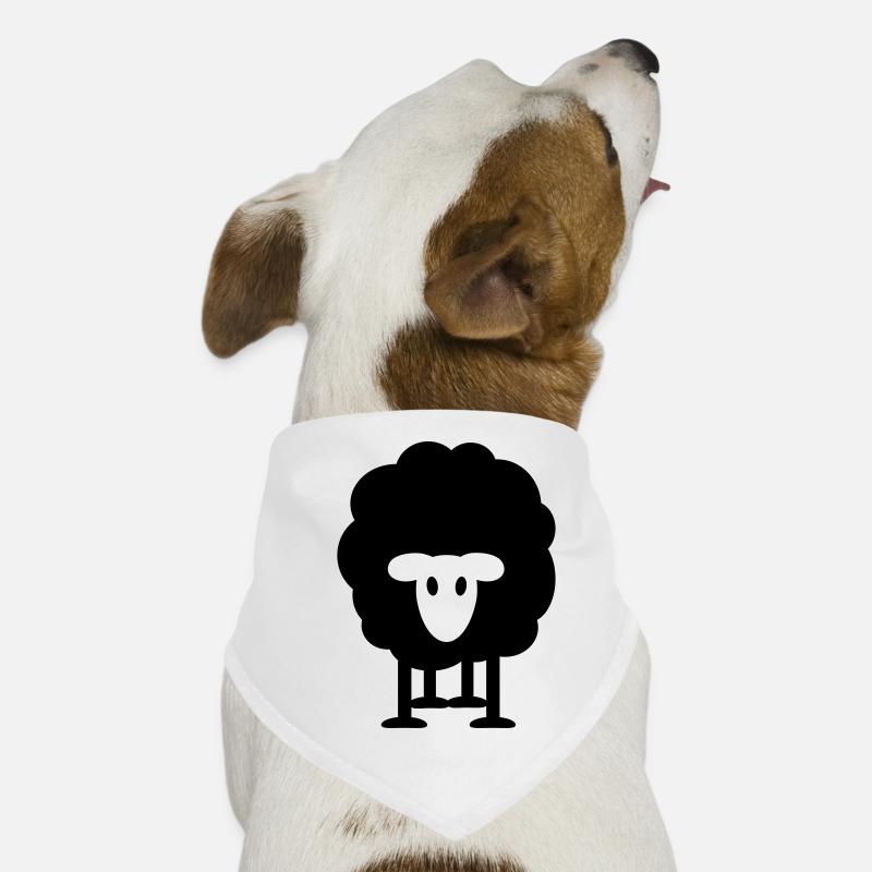 thick black sheep Shepherd Wool Heidschnucken - Dog Bandana - white