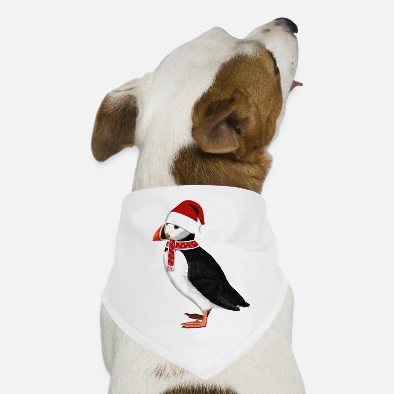 Bonnet Écharpe Père Noël Oiseau Macareux Bandana pour chien