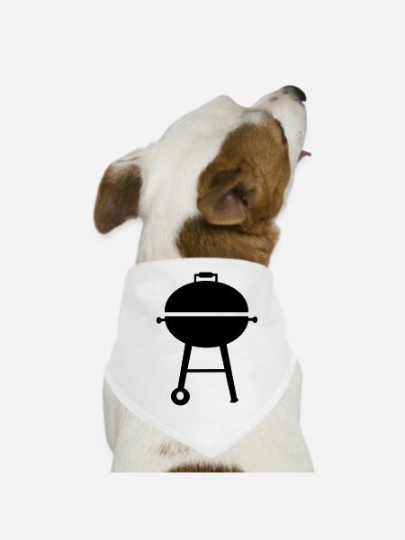 BBQ Barbeque - Dog Bandana - white - Front