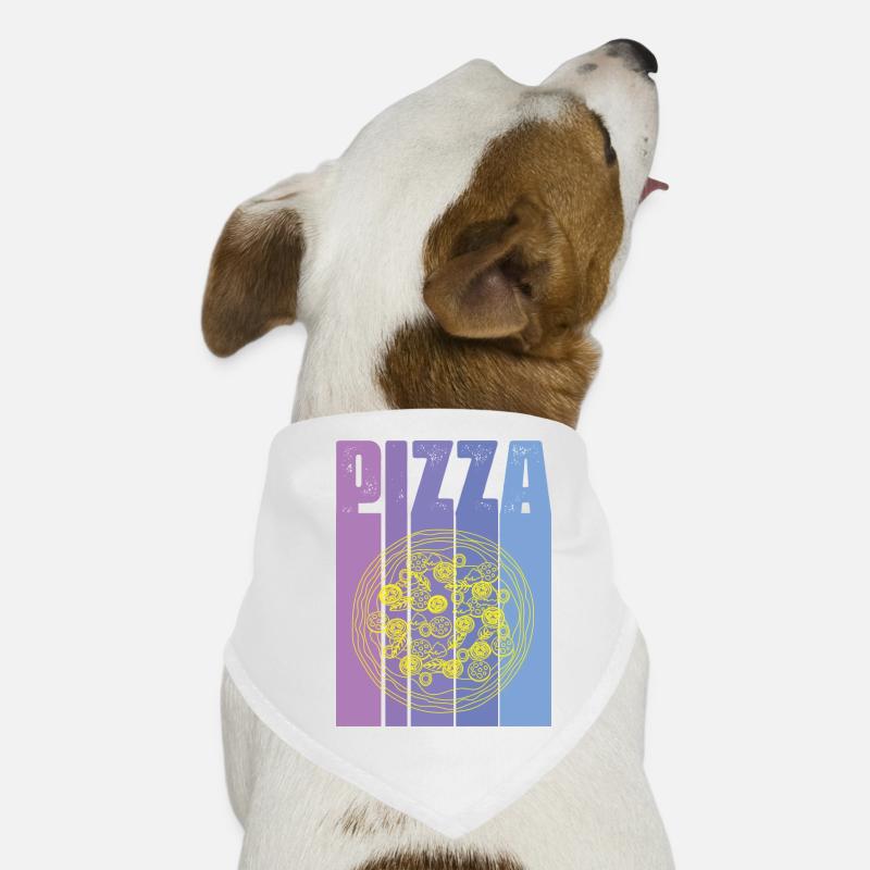 Pizza - Hunde-Bandana - Weiß