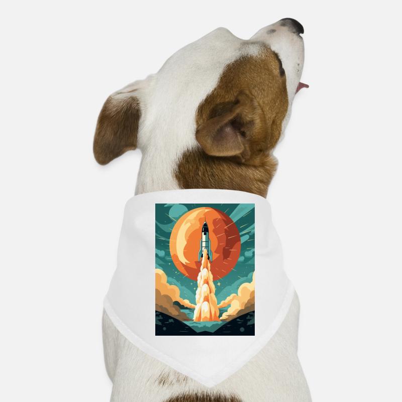 Rocket Launch Raketenstart - Hunde-Bandana - Weiß