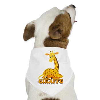 Giraffe Cartoon Jubel - Hunde-Bandana - Weiß - Vorne