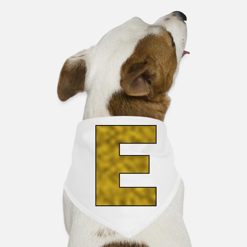 Buchstabe E Gold Hunde-Bandana
