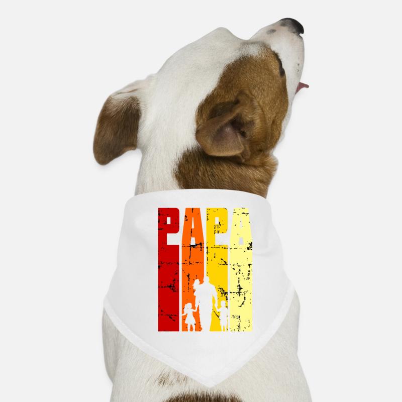 Papa 3 Kinder stolzer - Hunde-Bandana - Weiß