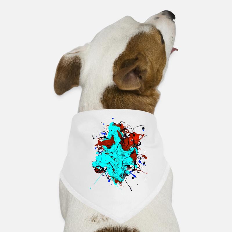 Redturquoise.Splash - Hunde-Bandana - Weiß