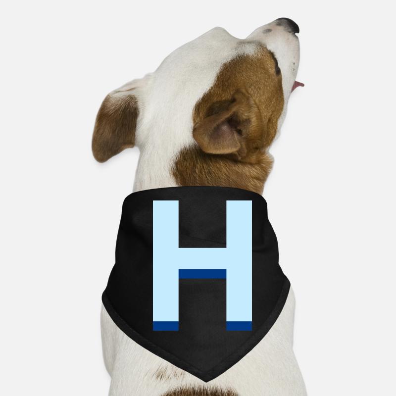 Pop und moderner blauer Buchstabe h Hunde-Bandana