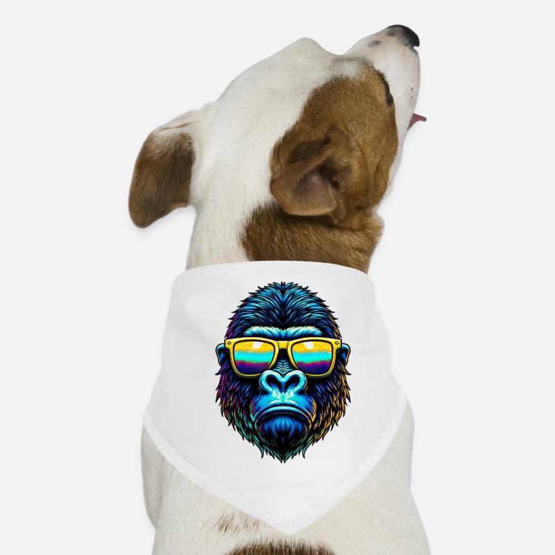 Gorilla - Hunde-Bandana - Weiß