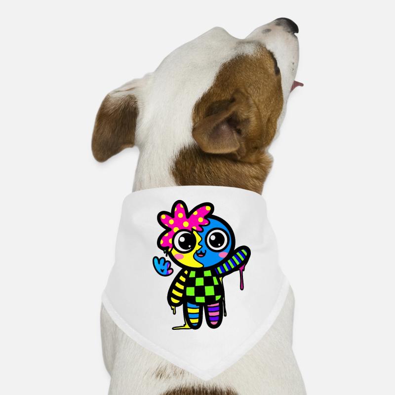 Split Face Rainbow Pop Art Dog Bandana
