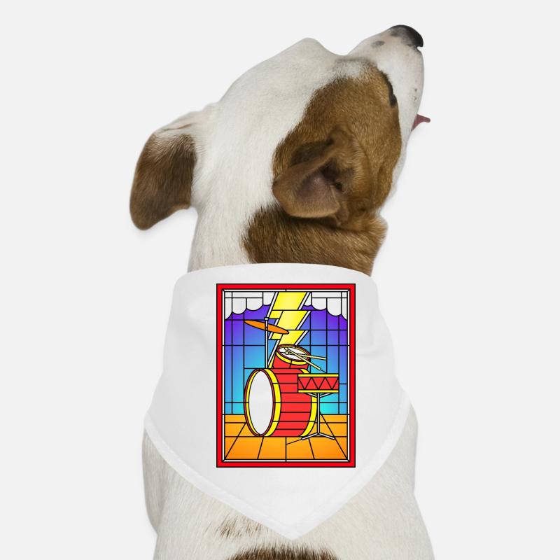 Stained Glass Drum Set Dog Bandana