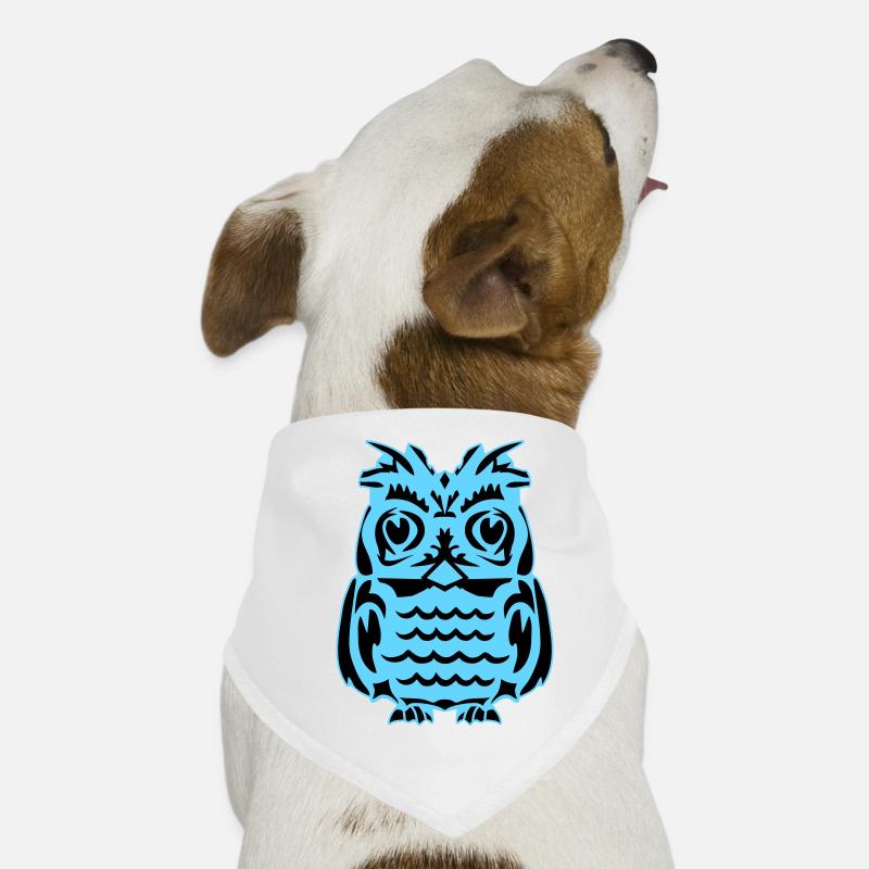 Hibou abstrait bleu clair Bandana pour chien