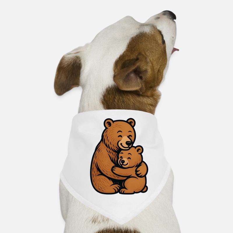 Des ours bruns s’embrassent en dessinant avec câlin Bandana pour chien