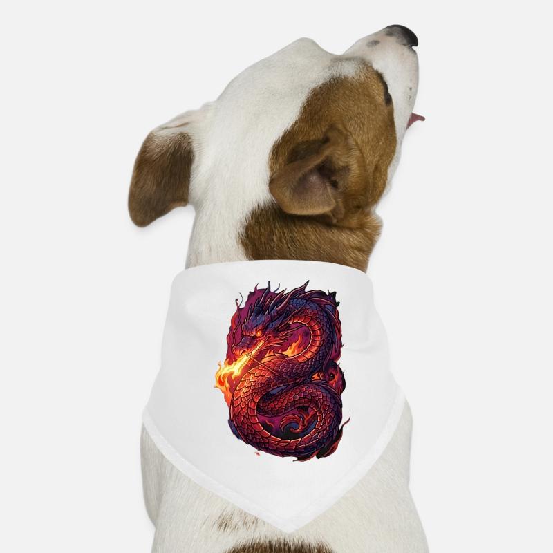 Tempête de Dragon de Feu Bandana pour chien