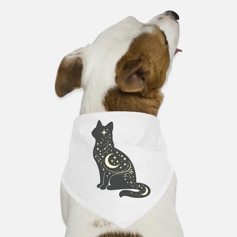 Moon Star Cat Silhouette Dog Bandana