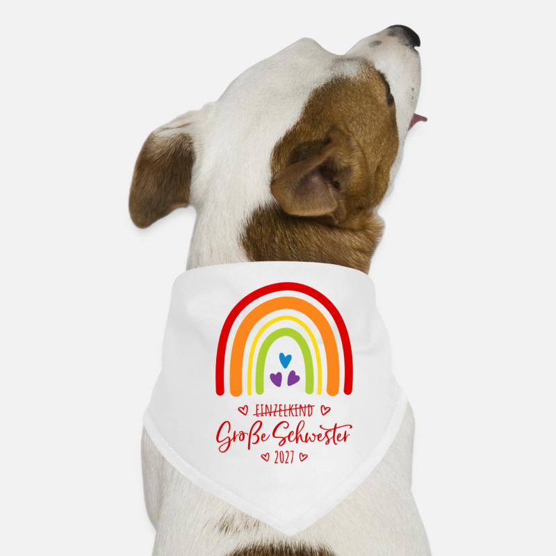 Große Schwester 2027 Boho Regenbogen Hunde-Bandana