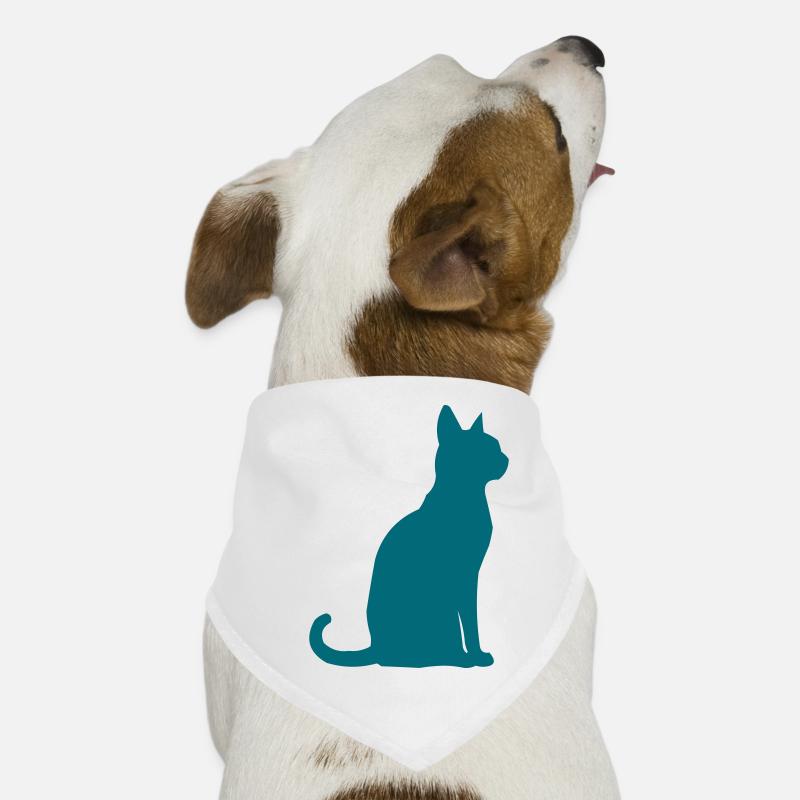Teal Cat Silhouette Dog Bandana