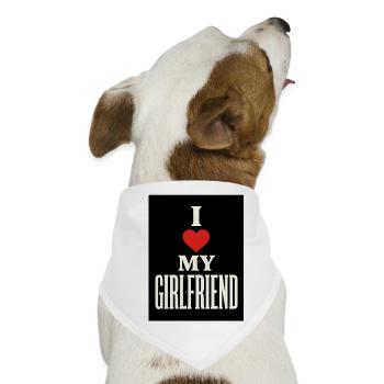 Ich liebe meine Freundin, ich liebe meine Freundin, ich liebe sie - Hunde-Bandana - Weiß - Vorne