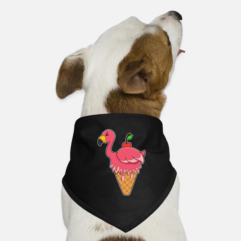 Flamingo mit Waffeleis & Apfel Hunde-Bandana