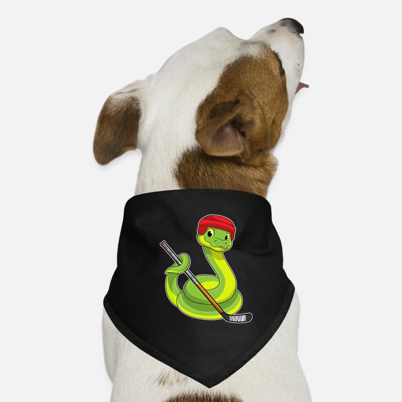 Schlange beim Eishockey mit Eishockeyschläger Hunde-Bandana