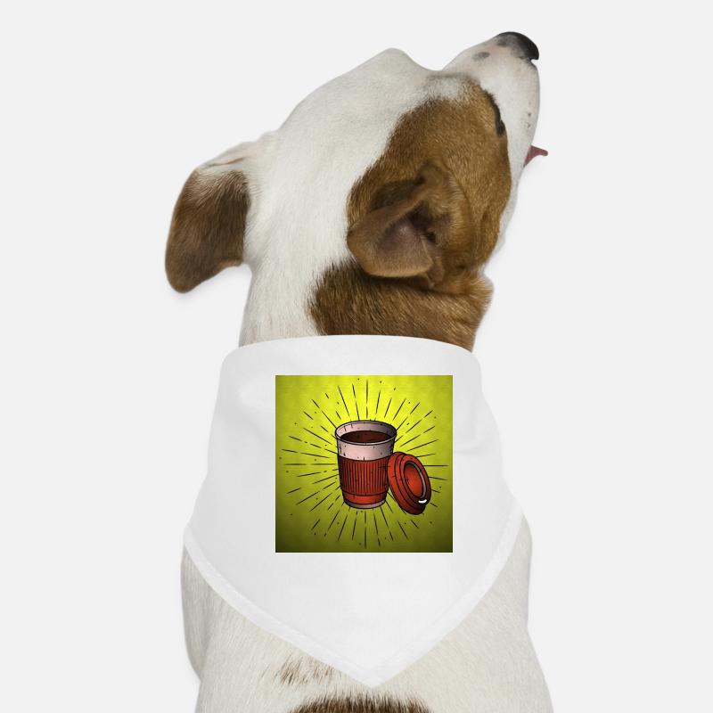 Kaffee - Hunde-Bandana - Weiß