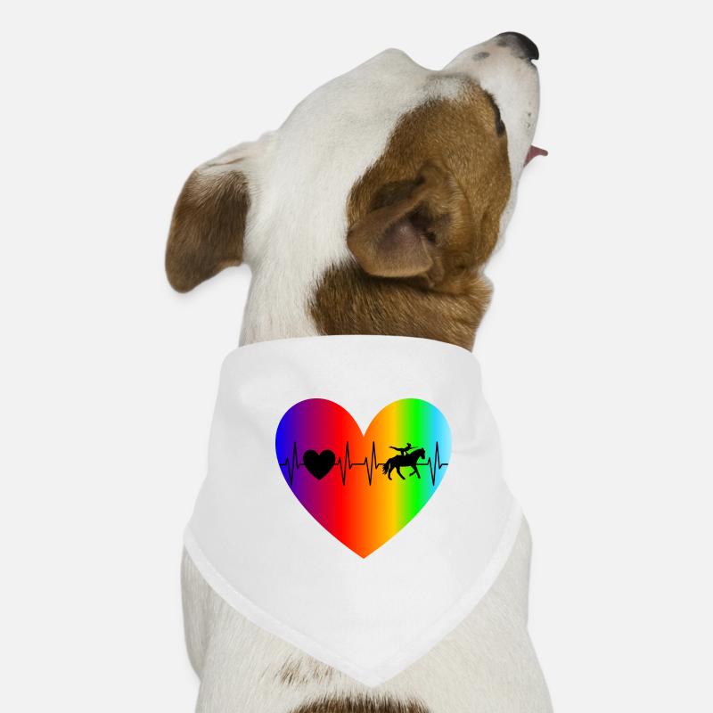 Volti Herzschlag bunt Herz Geschenkidee Volti - Hunde-Bandana - Weiß