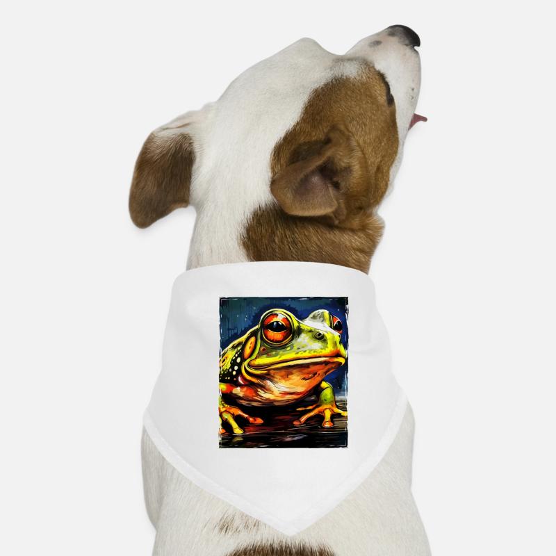 Portrait de grenouille Bandana pour chien